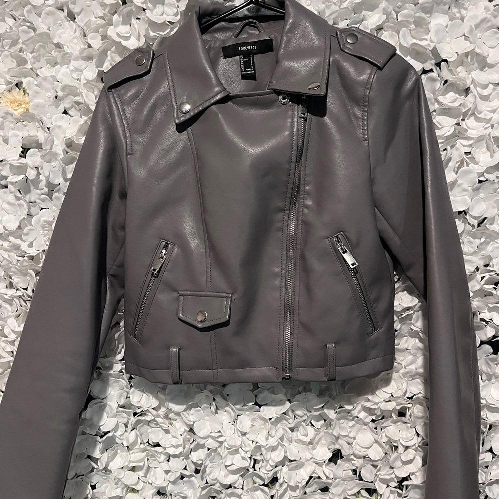Forever 21 Charcoal Faux Leather Jacket